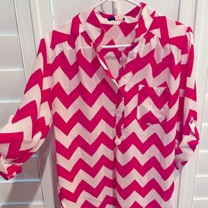 Hot Pink Chevron Blouse